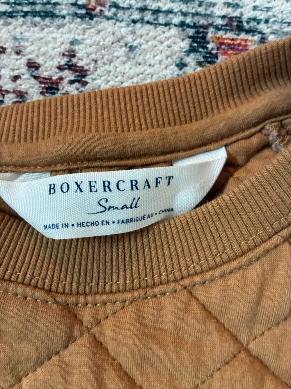 Sierra Nevada Quilted Crewneck Sweatshirt in Camel - Picture 4 of 5